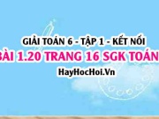 Bài 1.20 SGK Toán 6 tập 1 Kết nối tri thức